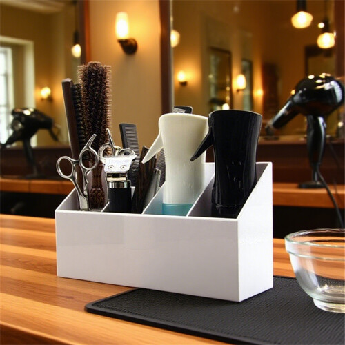(White) Salon Scissors Organizer with Multiple Compartments 2