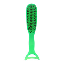 (Green ith boar bristle) Boar Bristle Hair Brush for Women 18cm Scalp Massage Comb