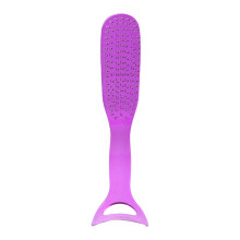 (Purple) Boar Bristle Hair Brush for Women 18cm Scalp Massage Comb