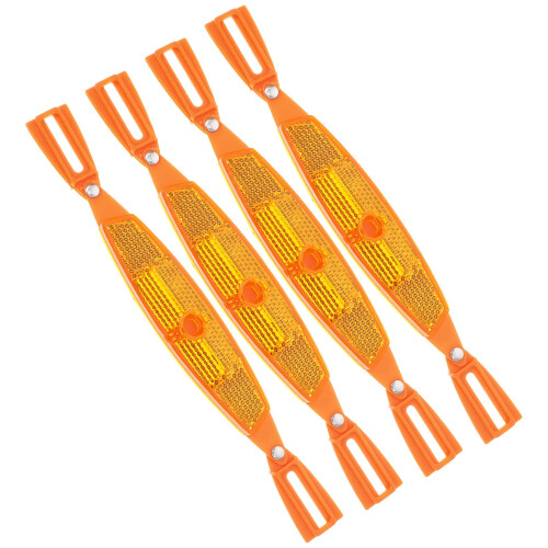 12Pcs Durable Orange Bicycle Wheel Reflective Strips Tool-Free Install 2