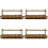 4Pcs Dark Brown Retro Combination Lock for Cabinet Security 6