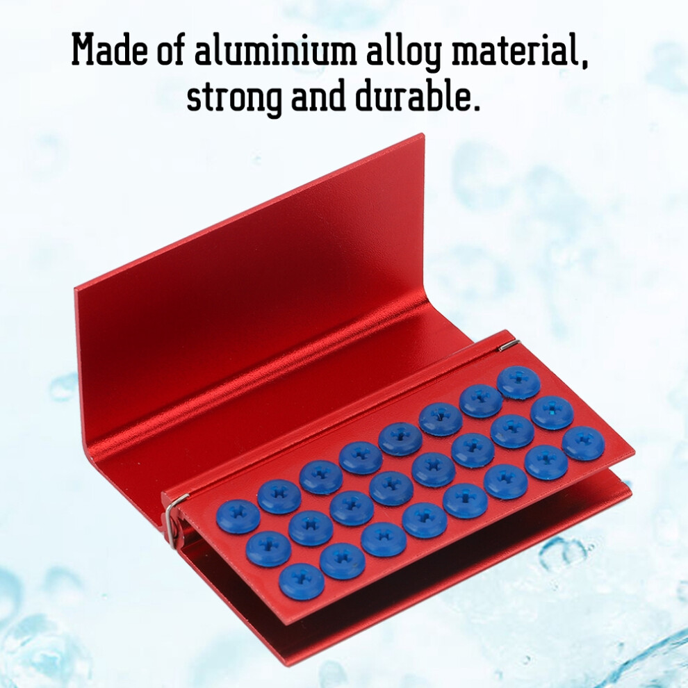 Red 24 Holes Aluminium Disinfection Box For Dental Burs, Autoclavable