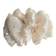 (1) Mesh Bow Hair Claw Clip, Large Ponytail Holder (50)