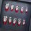 (XS) Red Gradient Snowflake Almond Nails, 10 Pcs 8