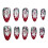 (M) Red Gradient Snowflake Almond Nails, 10 Pcs 5