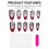 (S) Red Gradient Snowflake Almond Nails, 10 Pcs 3
