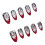 (M) Red Gradient Snowflake Almond Nails, 10 Pcs 9