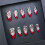 (S) Red Gradient Snowflake Almond Nails, 10 Pcs 5
