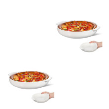 2Pièces Plat À Rôtir Céramique Blanc Résistant Haute Température