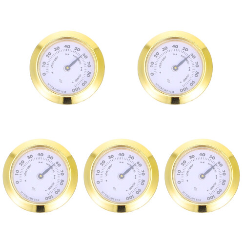 5Pcs Assorted Color Round Hygrometer Durable Plastic Indoor Outdoor