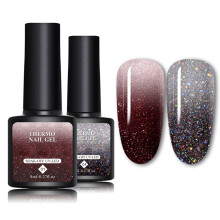 Non Toxic Glitter Gel Nail Polish UV Gel Iridescent Rainbow Shimmer Effect Salon Quality Easy Application (Long Lasting Breathable Lightweight) for