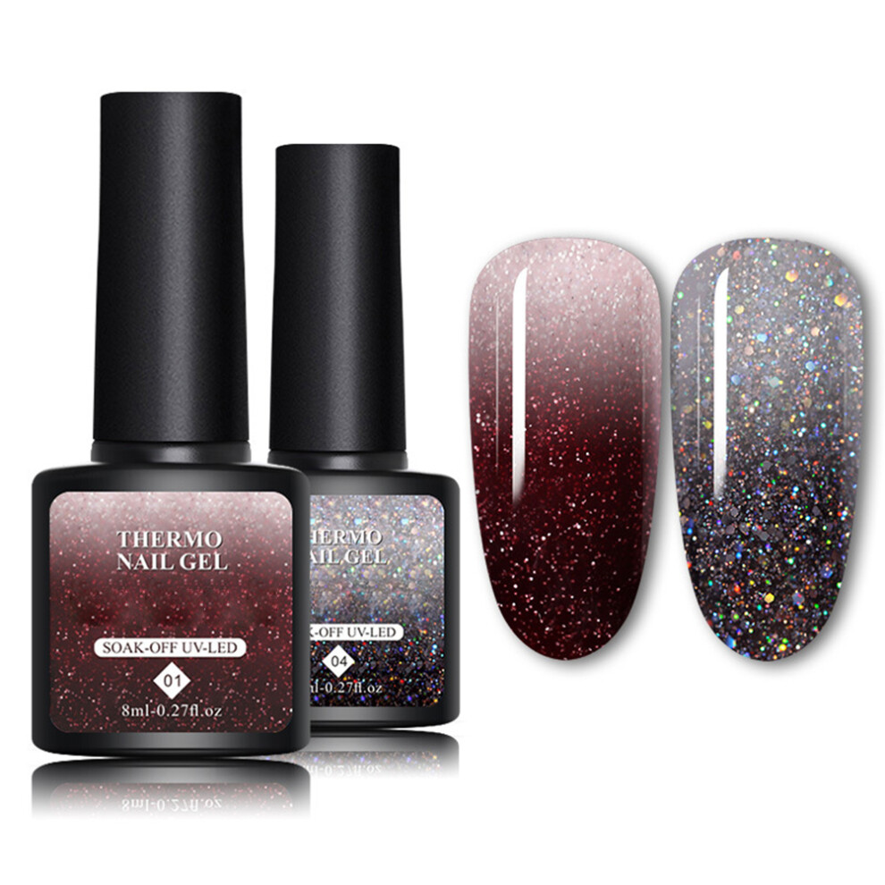 Non Toxic Glitter Gel Nail Polish UV Gel Iridescent Rainbow Shimmer Effect Salon Quality Easy Application (Long Lasting Breathable Lightweight) for