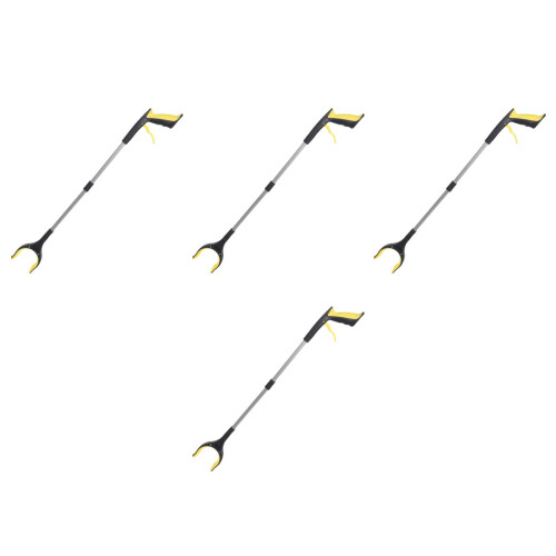 4Pcs Foldable Litter Picker Trash Grabber Tool Aluminum Yellow
