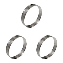 3Pcs Stainless Steel Tart Rings Non-Stick Round Baking Tool for Cakes