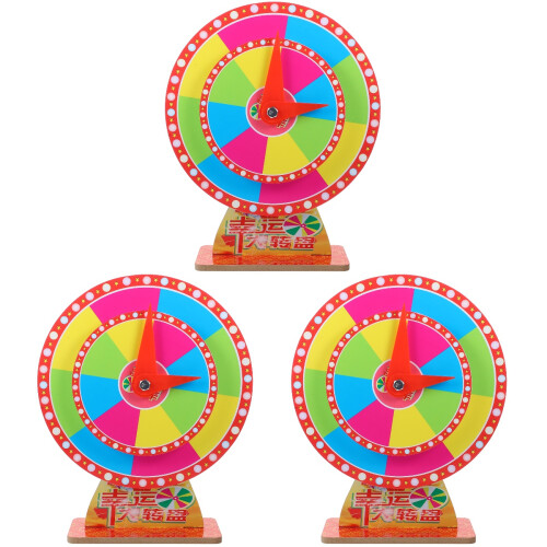 3Pcs Compact Plastic Prize Wheels for Prank DIY Fortune Game Props