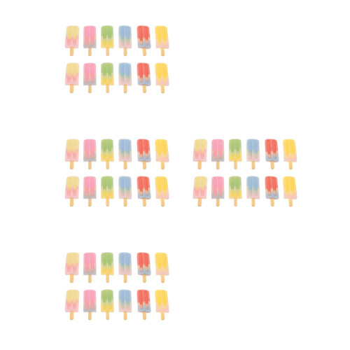 48Pcs Assorted Color Resin Mini Ice Cream Charms Tiny DIY Decoration