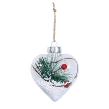 Home Festival Decor Idea With Clear Fillable Ornaments, Heart Shape Design Plastic Hanging Ornament Balls For DIY Craft Christmas Decorations And