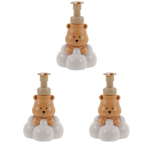3Pcs Refillable Foaming Travel Bottles Pe Multi Cloud Bear Design