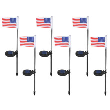 Patriotische Solar-Gartenleuchte mit amerikanischem Flaggenmotiv, wetterfest, LED-Außenbeleuchtung für Rasen und Terrasse