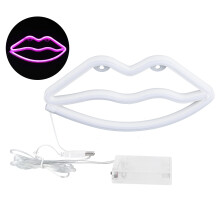 Eco-Friendly LED Lighting Lip Neon Sign For Bedroom Wall Decor Romantic Atmosphere Night Light USB Powered Or Battery Operated Flexible Neon Tube No