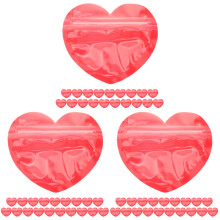 60Pcs Red Resealable Jewelry Bags Small Plastic Pouches for Necklaces