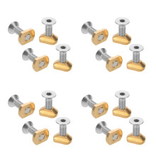 4Sets Sturdy Brass M6 Sliding Nuts and Screws for Surfboard and Foil