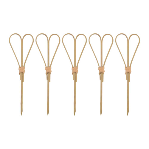 100St Khaki Bamboe Cocktailprikkers Fruit Snacks Schaarvormig Design 1