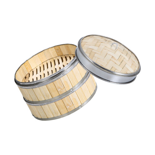 2Sets Bamboe Food Steamer Met , Hittebestendig, Multigebruik 1