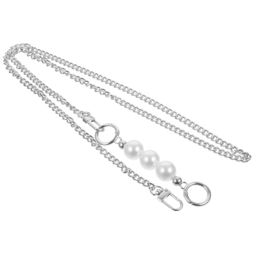 4Pcs Silver Faux Pearl Bag Chains Durable Crossbody Strap Replacement 2