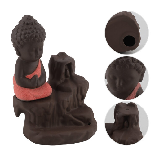 Ceramic Backflow Incense Burner Unique Smoke Waterfall Design Handmade Rust Resistant Decorative Peaceful Atmosphere Accent 2