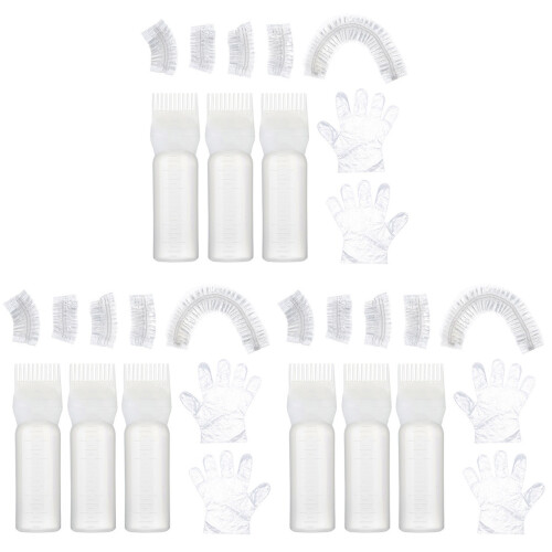 3Sets Wit Haarverfkit Met Applicator Plastic Voor Gemakkelijk Kleuren