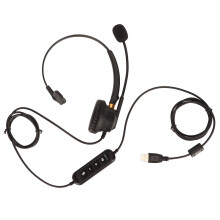 Headset with Acoustic Shock Protection and Flexible Headband, HD Microphone with Speech Recognition Features for Online Learning and Conference Calls