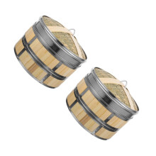 2Sets Bamboe Food Steamer Met , Hittebestendig, Multigebruik