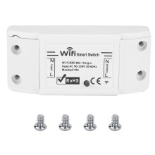 Smart WiFi-bryter, stemmeaktivert, kompatibel med Alexa, Google Home, fjernkontroll, appkontroll, timer og nedtellingsfunksjoner, fungerer med de