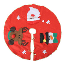 Snowman Design Christmas Tree Skirt48Inch Non Woven Fabric Elegant Festive Floor Mat Durable Holiday Decoration For Living Room Bedroom Garden