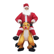 Aufblasbares Weihnachtsmann-Kostüm für Erwachsene, inklusive Ventilator, ideal für Halloween und Weihnachtsfeiern