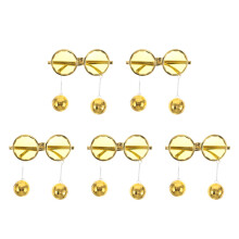 5St Plastic Gouden Partybril Vintage Disco Stijl Feestaccessoires