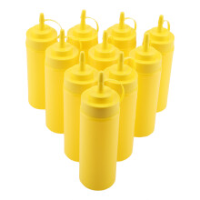 Oil Vinegar Squeeze Bottle Leak Proof Condiment Bottles Food Grade Plastic Containers Reusable Sauces Squirt Bottles Professional Cooking Supplies