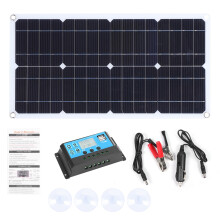 Waterproof Solar Charger with USB Ports, High Efficiency Monocrystalline Solar Panel Kit for Mobile Power Needs, Compact Design for Easy Storage