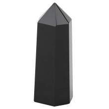 Decorative Crystal Gift Hexagonal Obsidian Healing Wand Chakra Balancing Reiki Meditation Therapy Tool Natural Black Obsidian Wand With Unique Lines