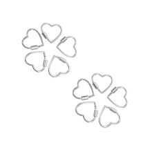 10Pcs Silver Alloy Screw Clasps for Cute Heart Shaped Jewelry Projects