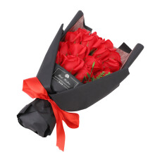 Plastic Rose Flowers 18-Piece Artificial Set