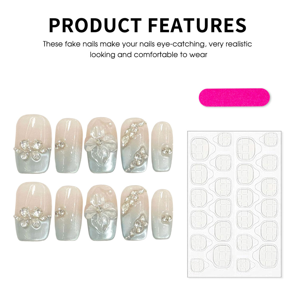 Creation-3C (842) Flash Cat Eye False Nails - Durable Nude Design