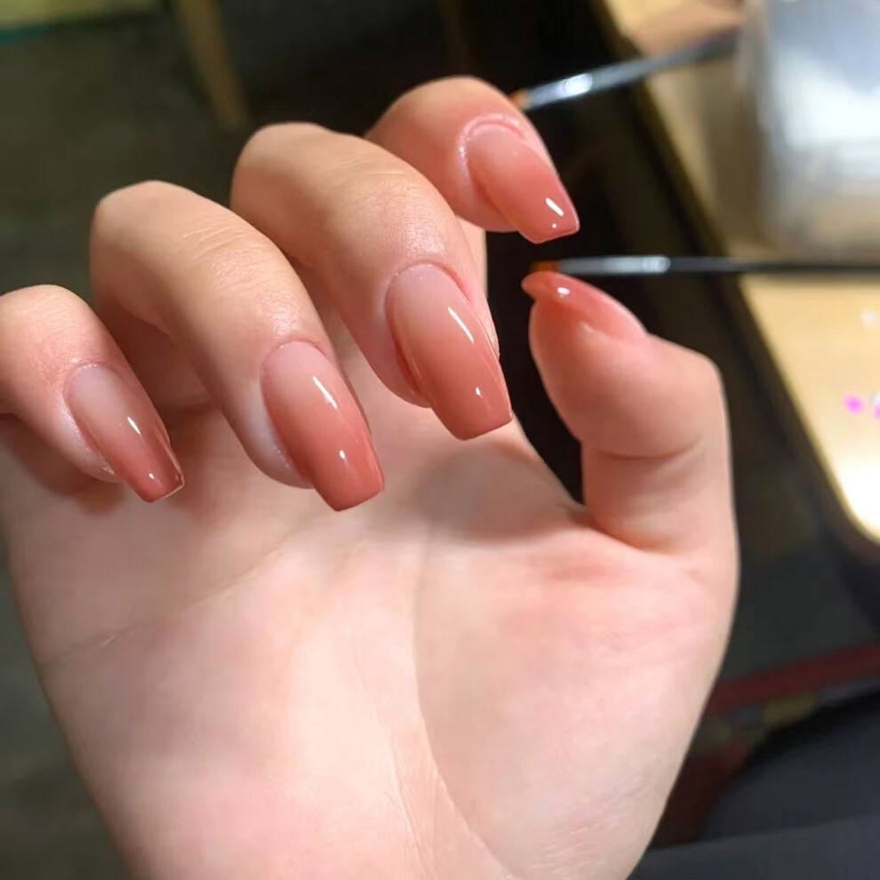 Dachuang Beauty 24Pcs Nude Pink False Nails Set For Women