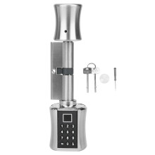 Fingerprint Door Lock With Password Access, Smart Keyless Entry System Featuring Emergency Key Override - Low Power Consumption Electronic Lock With