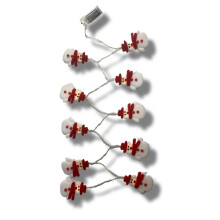 Warm White Snowman LED Fairy Lights Battery Operated, Indoor Outdoor Christmas Decorations with Timer Function for Holiday Parties Weddings