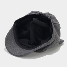 (Dark Grey) Cat Ear Design Versatile Beret Cap Fashionable Solid Color Octagonal Beret Hat Ideal Gifts for Friends Family