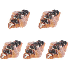 5Pcs PU Artificial Croissant Bread Model Light Brown for Kitchen Decor