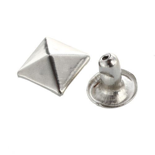 100 PCS 7 x 7 mm Metal Rivets Spikes Rivets Gothic Silver 1