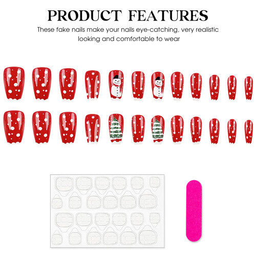 Christmas Snowman Press On Nails - 50 Char 1